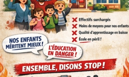 Non à la fermeture d'une classe à l'école maternelle chaussée d'hocquet maintenez-la