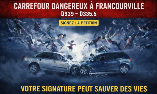 Pour la sécurisation d'une intersection dangereuse à Francourville (D939 - D335.5)