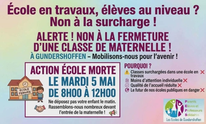 Non à la fermeture de classe !