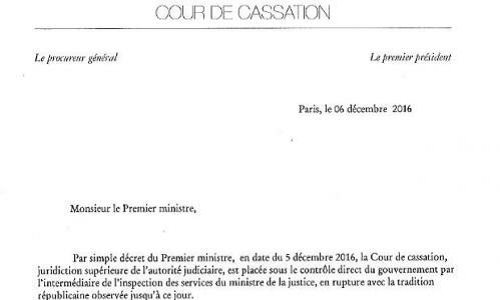 Non au contrôle de la justice par l'État