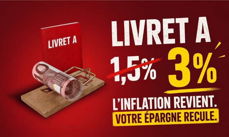 Relevons le livret A à 3% - Non à l'impôt caché sur votre épargne