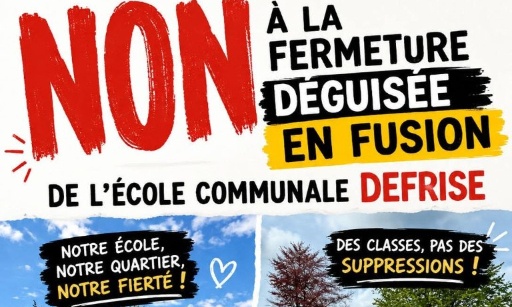Pour sauver l'école Albert Defrise de Flenu