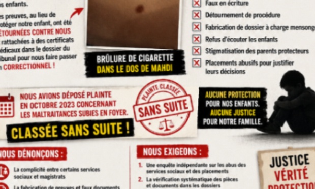 Stop aux placements d'enfants abusifs et au d&eacute;tournement des fonds publics