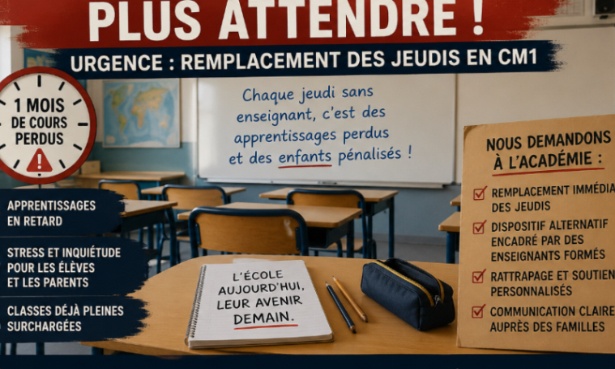 Remplacez l’institutrice de CM1 le jeudi dès maintenant