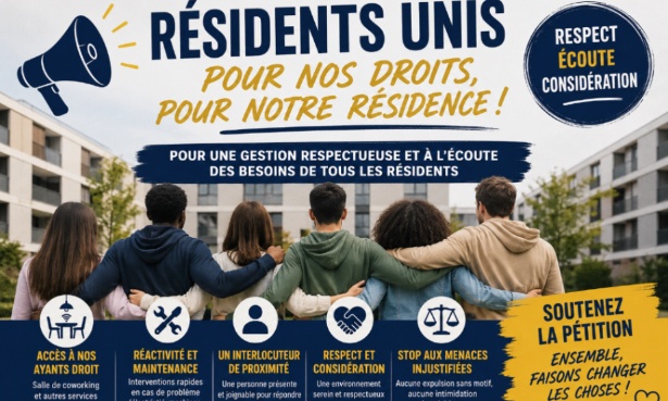Pour le r&eacute;tablissement imm&eacute;diat des services et du respect des r&eacute;sidents