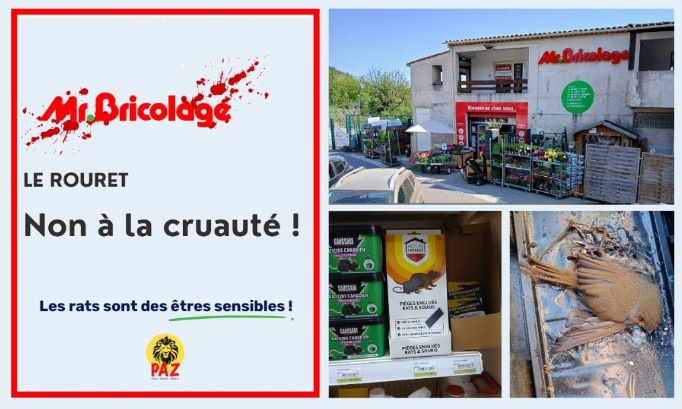 Non &agrave; la cruaut&eacute; envers les animaux au Mr.Bricolage Le Rouret