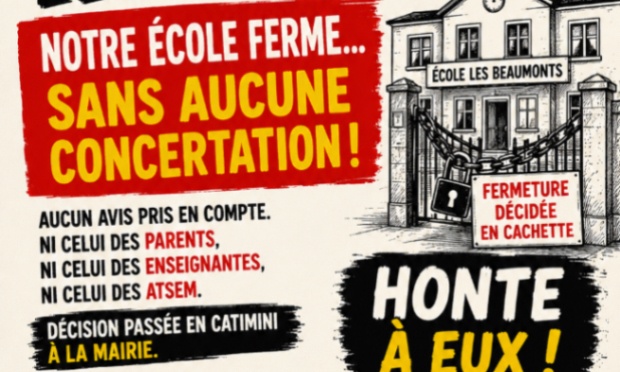 Non à la fermeture de l'école les Beaumonts