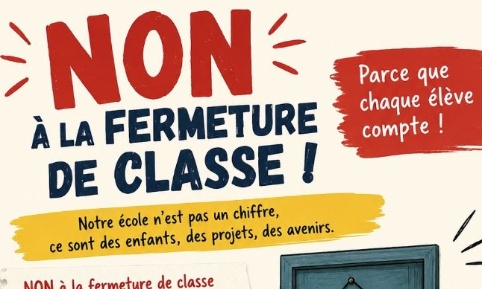 Non à la fermeture de classe de l'école de Tourville sur Odon !