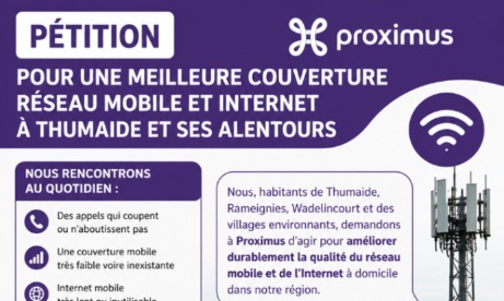 Pour une meilleure couverture réseau mobile et Internet Proximus à Thumaide et ses alentours