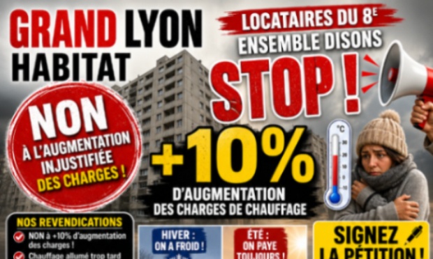 Stop aux hausses des charges et chauffage digne Grand Lyon