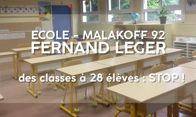 Ecole Fernand Léger Malakoff : Stop à la surcharge des classes, des solutions existent !