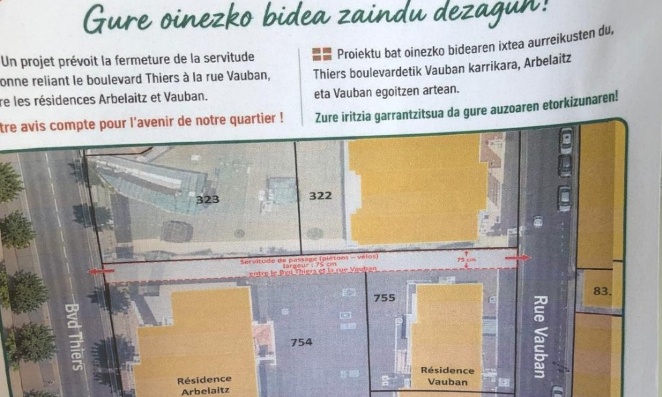 Contre la fermeture du passage piétonnier Thiers‑Vauban