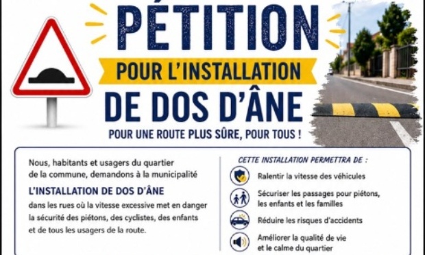 Pour l'installation immédiate de dos d'âne rue de Pierrelatte