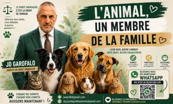Pour reconnaître légalement les animaux comme membres de la famille
