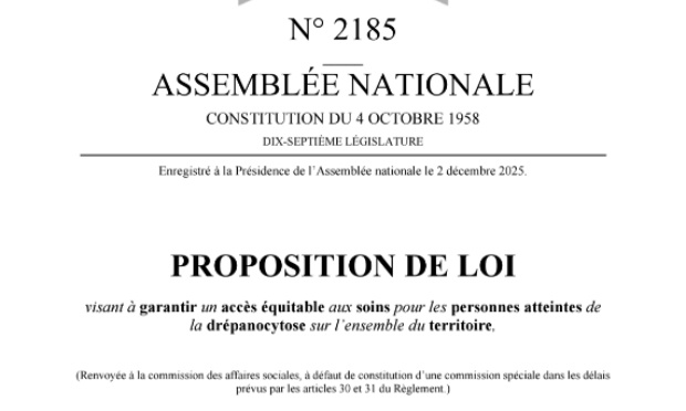 Pour l’inscription de la proposition de loi sur la drépanocytose à l’ordre du jour de l’Assemblée nationale