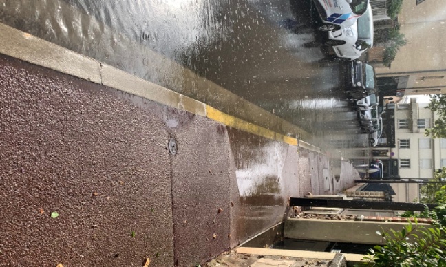 Demande de travaux d'évacuation des eaux de pluie av. Manin, 92160