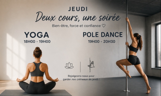 Pour le maintien des cours de yoga et de pole le jeudi