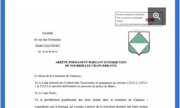 Ch&acirc;teney (70240) : st&eacute;riliser plut&ocirc;t qu&rsquo;interdire de nourrir !