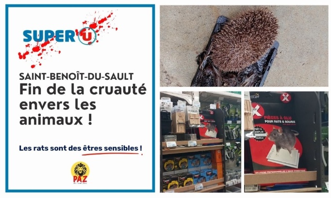 Fin de la cruauté envers les animaux au Super U Saint-Benoît-du-Sault