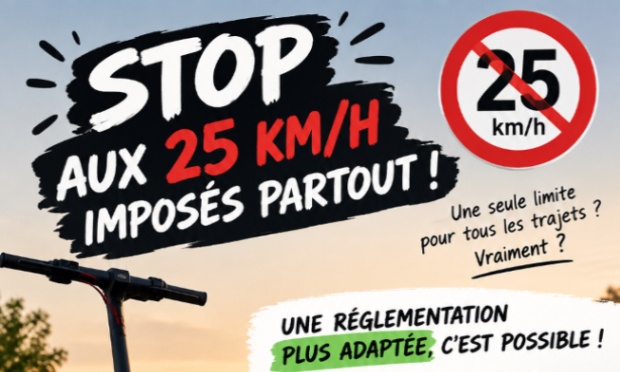 Plus de 25 km/h obligatoire en France !