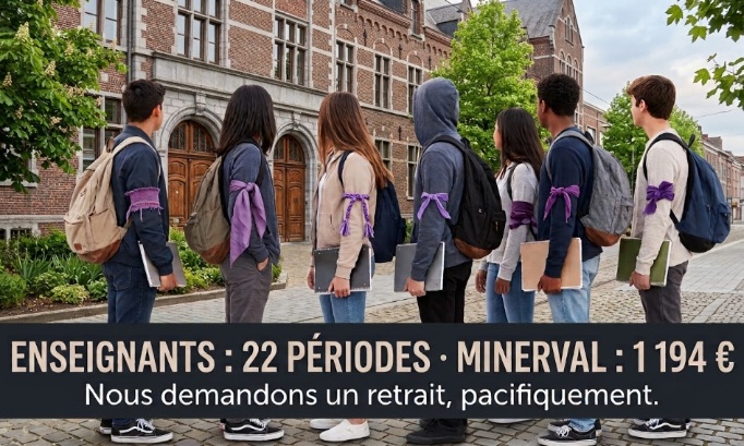 Non à l'alourdissement de la charge des enseignants et à la hausse du minerval