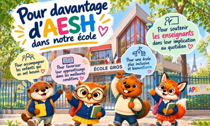 Trois AESH pour l'école Gros : chaque enfant a droit à l'école