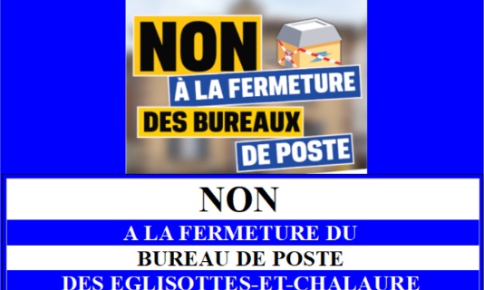 Pétition contre la fermeture du bureau de poste des Eglisottes-et-chalaure