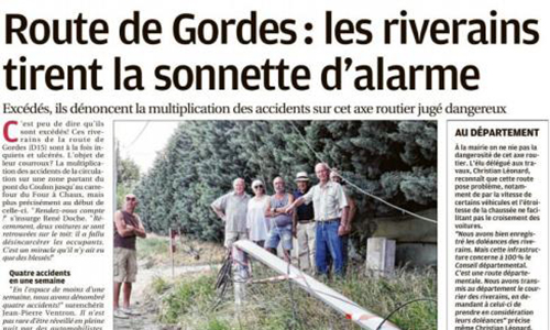 Pour la limitation de vitesse à 70 Km/h et l'installation d'un radar sur la route de Gordes