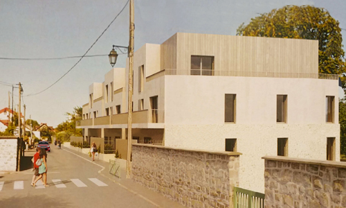 Contre la construction d'un immeuble de 32 logements dans le centre ancien d'Andresy qui va engendrer la destruction du dernier espace vert face au marché couvert.