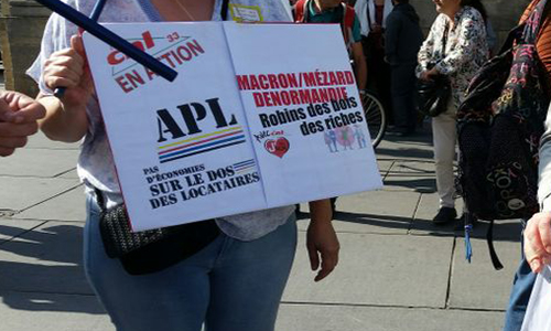 NON à l'abaissement et à la disparition de l'APL, Non à l'augmentation de la CSG