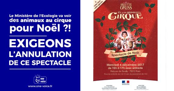 Le Ministère de l'Écologie va voir des animaux au cirque pour Noël #SouffranceAnimaleAuMinistere