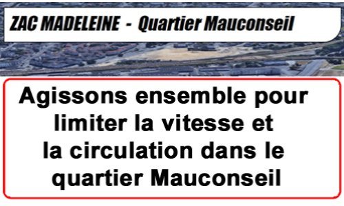 Pour sécuriser la circulation et limiter la vitesse dans notre quartier : Agissons ensemble !