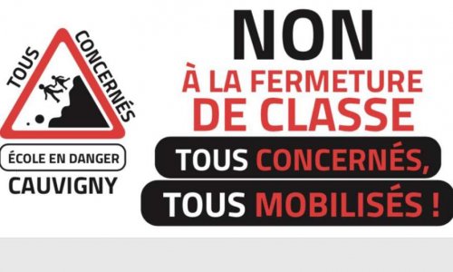 NON à la fermeture d'une classe pour la rentrée 2018-2019 - Ecole de Cauvigny (60)