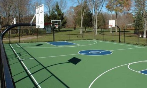 Rénovation du terrain de basket sur les quais de Oissel