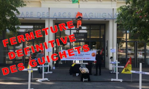 NON à la fermeture des guichets de la gare des Arcs