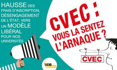CVEC - l’arnaque : nous exigeons de l’Etat qu’il utilise l’intégralité de ce fond en faveur des étudiant·e·s au lieu de le détourner.