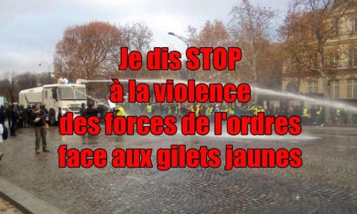 Je dis STOP à la violence des forces de l'ordre face aux gilets jaunes