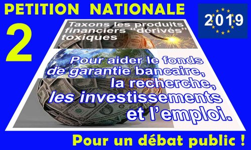 Fonds d’investissement national et local abondé par une taxation de la spéculation sur les produits financiers «dérivés».