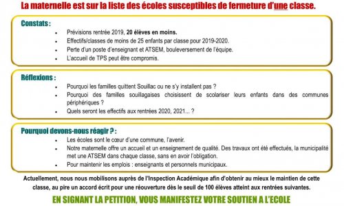 Mobilisation pour l'école maternelle de Souillac