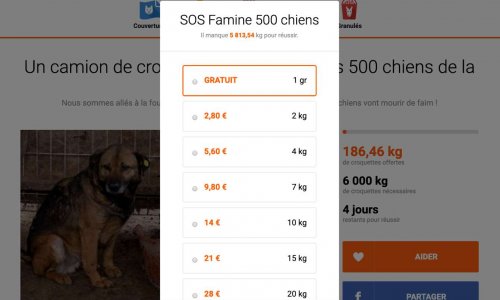 Pour qu'Animalwebaction.com arette de prendre 110 % de comissions sur les dons !!!!