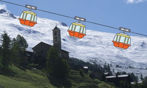 PAS DE TÉLÉPHÉRIQUE À SAINT VERAN DANS LE PARC NATUREL RÉGIONAL DU QUEYRAS