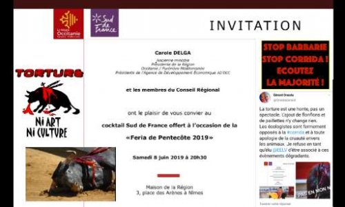 Arrêtez de promouvoir la barbarie des corridas : vous devez écouter la majorité !