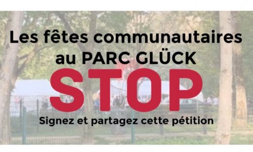 Les fêtes communautaires au Parc Gluck, STOP !