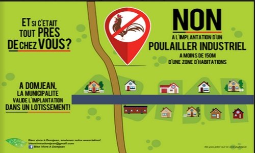 Non au poulailler industriel à proximité d'un lotissement !