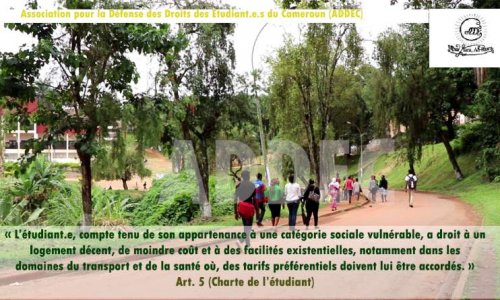Adoption de la charte de l'étudiant.e pouvant aboutir à la révision et la légalisation d'un statut commun des étudiant.e.s  du Cameroun