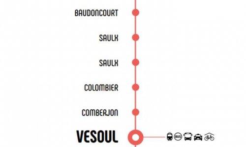 Ligne Mobigo 605 Saint-Loup Luxeuil Vesoul : Maintien des arrêts de bus Grand-Grésil, Aristide Briand, République à Vesoul