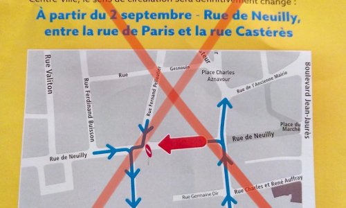 Non au changement de sens de la rue de Neuilly entre la rue de Paris et rue de Castères