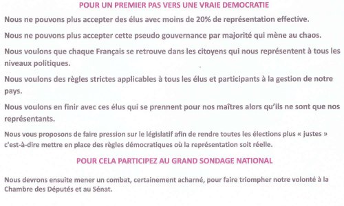 POUR UN PREMIER PAS VERS UNE VRAIE DÉMOCRATIE