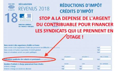 Stop à la réduction de l'impôt concernant les cotisations syndicales !