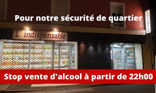L'Indispensable - stop vente à emporter de denrées alimentaires et de boissons alcoolisées après 22h